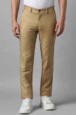 LOUIS PHILIPPE Slim Fit Men Beige Trousers