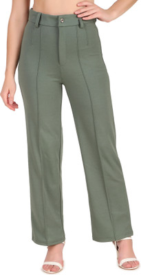 Zicada Regular Fit Women Dark Green Trousers