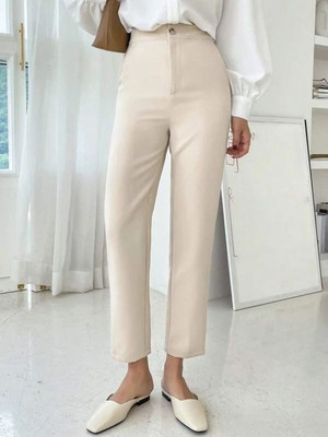 CHEMISTRY Slim Fit Women Cream Trousers