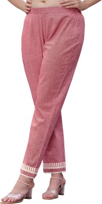 Glomee Regular Fit Women Pink Trousers