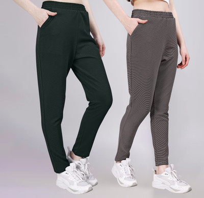 FEBVIBE Regular Fit Women Multicolor Trousers
