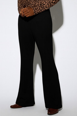 Zimist Flared Men Black Trousers