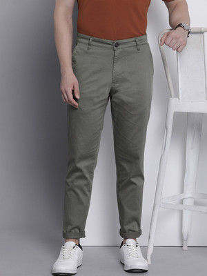The Indian Garage Co. Slim Fit Men Grey Trousers