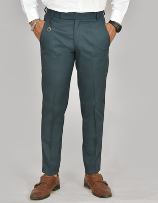 JOE & JOHN Regular Fit Men Dark Green Trousers