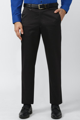 VAN HEUSEN Regular Fit Men Black Trousers