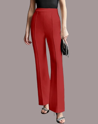HouseOfCommon Regular Fit Women Red Trousers