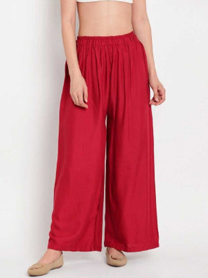 RANVI Regular Fit Women Maroon Trousers