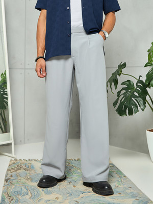 BEWAKOOF Relaxed Men Grey Trousers