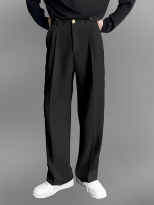 FTX Relaxed, Loose Fit Men Black Trousers