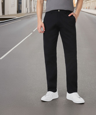 Urbano Fashion Slim Fit Men Black Trousers