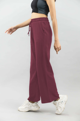 IMPERATIVE Flared Women Maroon Trousers