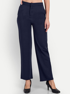 Broadstar Straight Fit Women Blue Trousers
