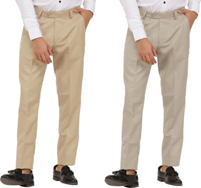 Kavita Fasion Regular Fit Men Beige, Brown Trousers