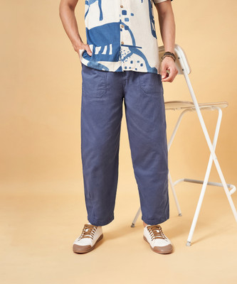7 Alt by Pantaloons Relaxed Men Blue Trousers