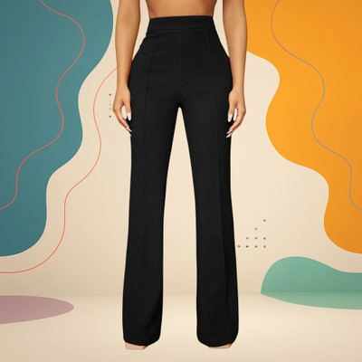 Anitafashion Comfort Fit, Regular Fit Women Black Trousers