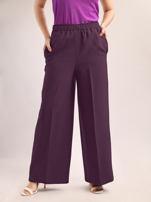 PURVAJA Regular Fit Women Maroon Trousers
