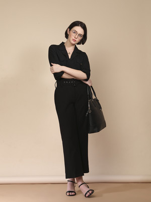 VERO MODA Regular Fit Women Black Trousers