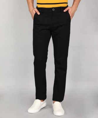 WROGN Slim Fit Men Black Trousers