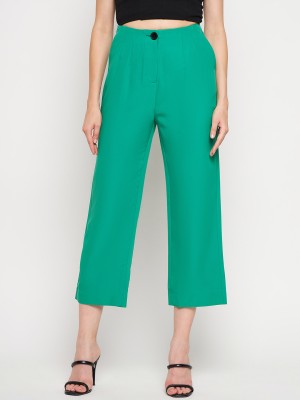 MADAME Regular Fit Women Green Trousers