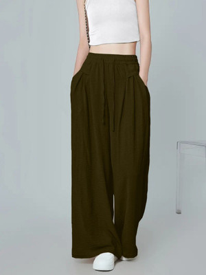 Leriya Fashion Regular Fit Women Dark Blue Trousers