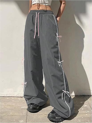 The Window Shop Loose Fit Women Grey Trousers