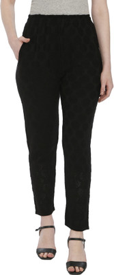 TNQ Slim Fit Women Black Trousers