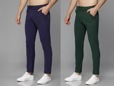 Zarafit Slim Fit Men Dark Green, Dark Blue Trousers