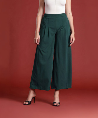 all about you Flared Women Green Trousers