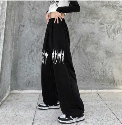 FASHIONKR Loose Fit Women Black Trousers