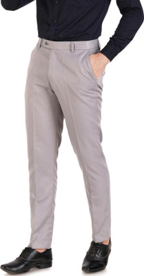 ELANHOOD Slim Fit Men Grey Trousers