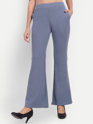Broadstar Flared Women Grey Trousers