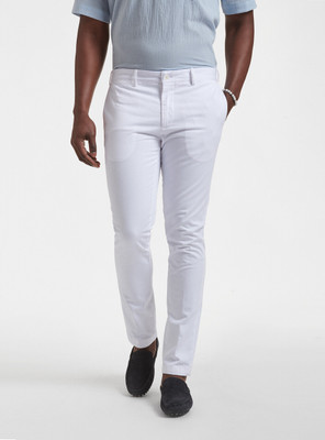 fet Regular Fit Men White Trousers