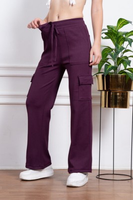 Pop Stitch Regular Fit Women Purple Trousers