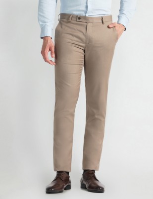 ARROW Regular Fit Men Brown Trousers