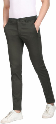 Arrow Sport Slim Fit Men Green Trousers