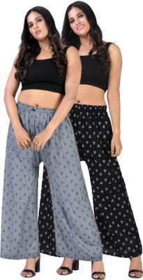 4K FASHION Relaxed Women Grey, Black Trousers