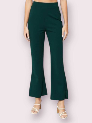 Tiki Tees Regular Fit Women Dark Green Trousers