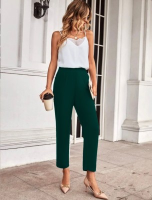 Dream Beauty Fashion Regular Fit Women Dark Green Trousers