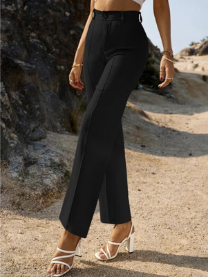 GREEN-SHADE Regular Fit Women Black Trousers