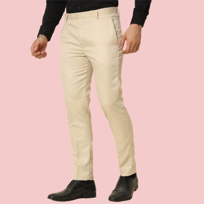 ZEPPI Regular Fit Men Cream Trousers