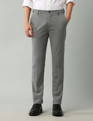Arrow Newyork Slim Fit Men Grey Trousers