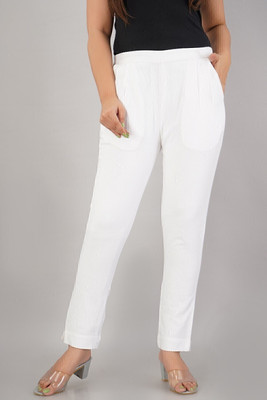 HouseOfCommon Regular Fit Women White Trousers