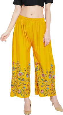 OMAYAA Comfort Fit Women Yellow Trousers
