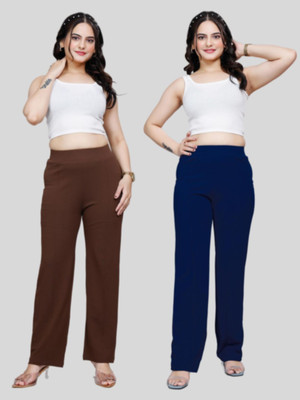 NUCLOTHS Regular Fit Women Brown, Blue Trousers