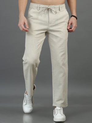 CAZZBA Relaxed Men Cream Trousers