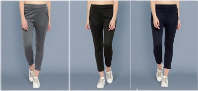 Miraksh Regular Fit Women Grey, Black, Blue Trousers