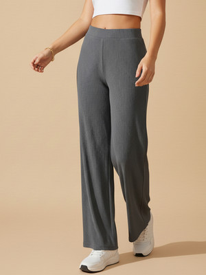 Moda Rapido Flared Women Grey Trousers