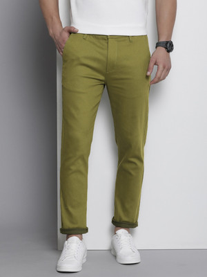 The Indian Garage Co. Slim Fit Men Green Trousers