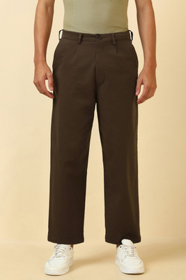 Allen Solly Regular Fit Men Brown Trousers