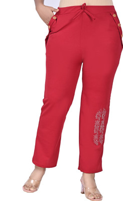 RN DRESSES Regular Fit Women Red Trousers